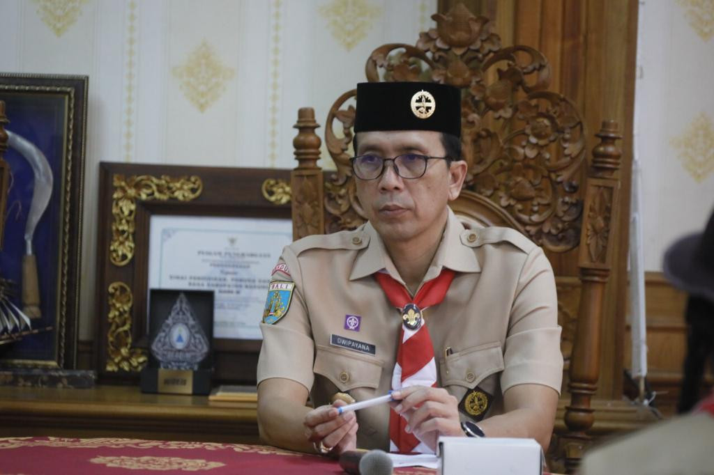 PELANTIKAN DAN PELEPASAN PESERTA JAMBORE NASIONAL KE XI GERAKAN PRAMUKA KWARTIR CABANG BADUNG TAHUN 2022